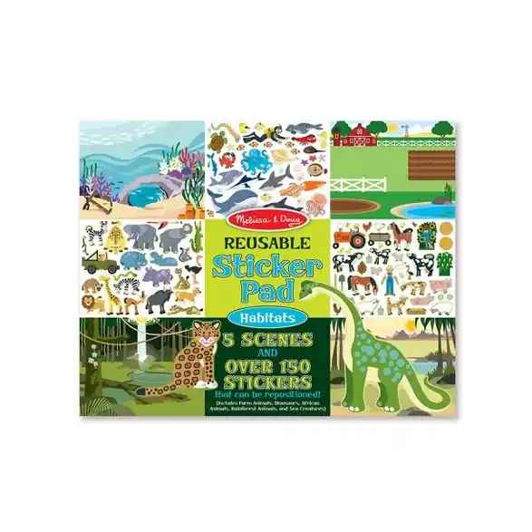 Melissa & Doug Återanvändningsbara stickers, habitat Fynd