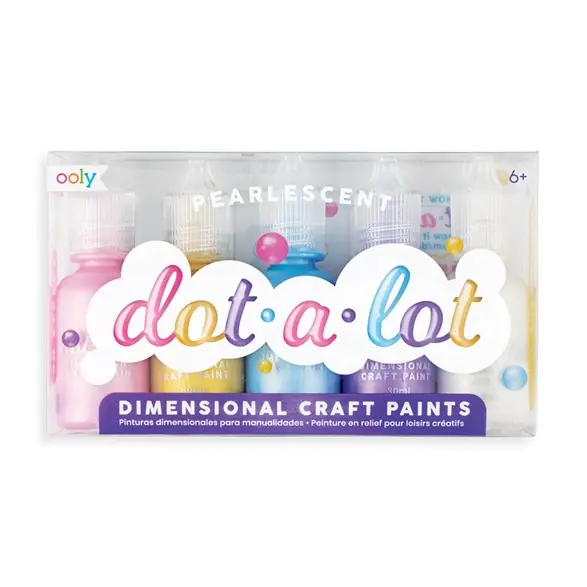 Ooly Dot-a-lot craft paint pearlescent, 5 st Kampanjpris