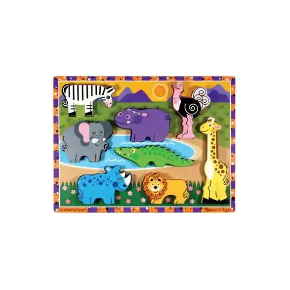 Melissa & Doug Safaripussel med tjocka bitar, 8 bitar Extra rabatt
