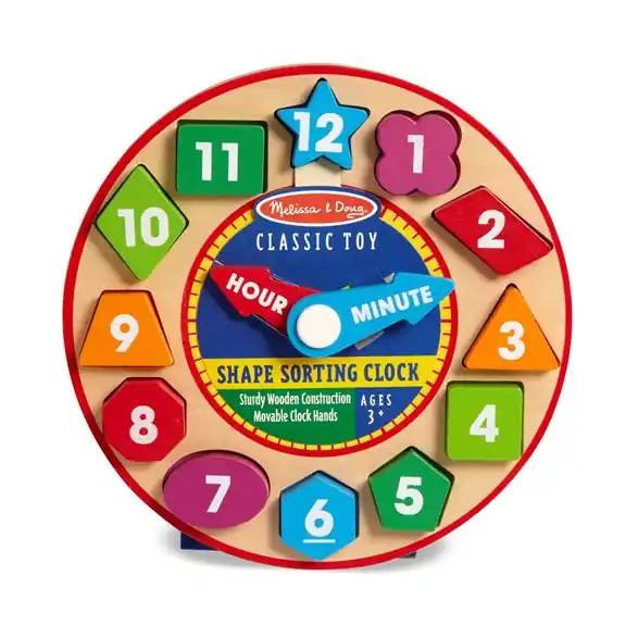 Snabb leverans Melissa & Doug Lär dig klockan med former