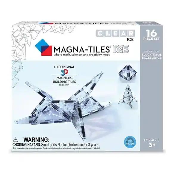 MagnaTiles Magna-tiles Ice genomskinliga magnetiska byggplattor, 16 bitar Erbjudandepris