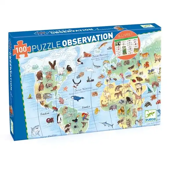 Djeco Observation puzzle world´s animals Kampanjpris