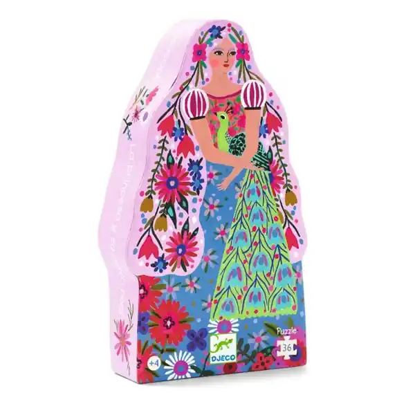Köp online Djeco siluettpussel princess and her peacock, 36 bitar