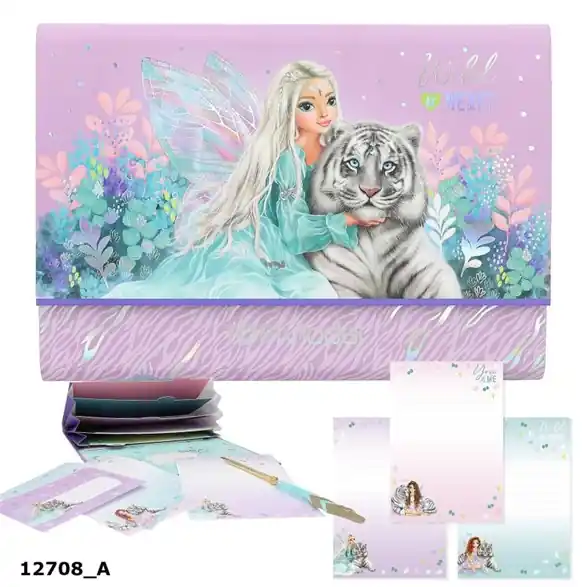 Billig TOPModel/Depesche Brevpapper i mapp, fantasy tiger