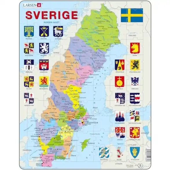 Larsen Pussel 70 bitar, Sveriges län Snabb leverans