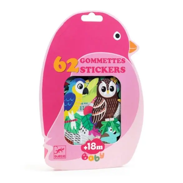 Endast denna vecka Djeco 62 stickers, fåglar