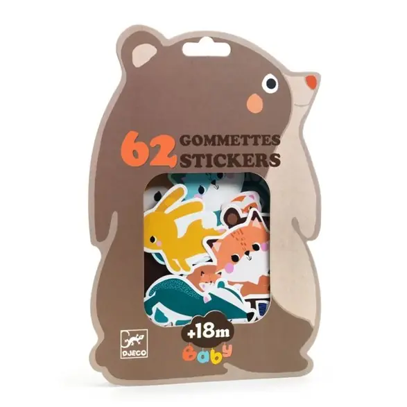 Djeco 62 stickers, skogsdjur Nyhet