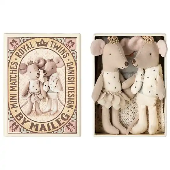 Maileg Royal twin mice little sister & little brother in box Kundfavorit