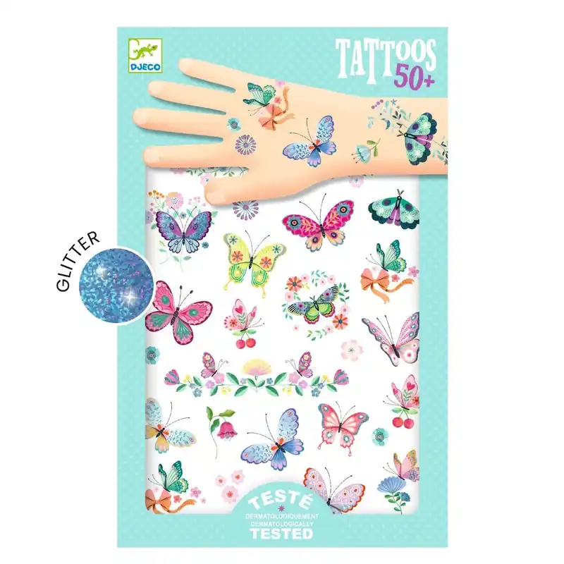 Tatueringar, Glitter - Fjärilar Säker betalning