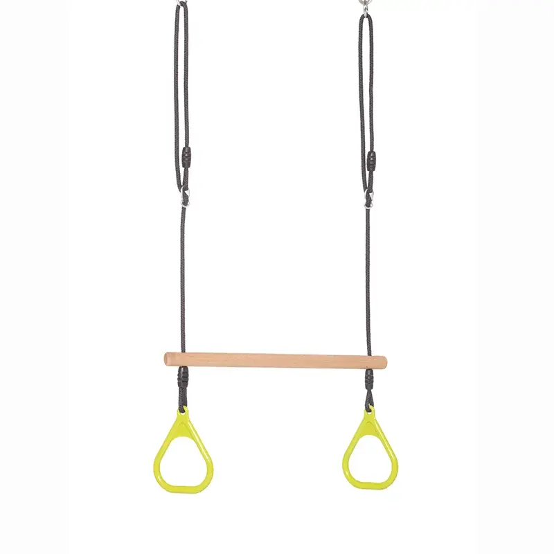 Trapetsgunga med ringar - Lime (svart rep) Rea