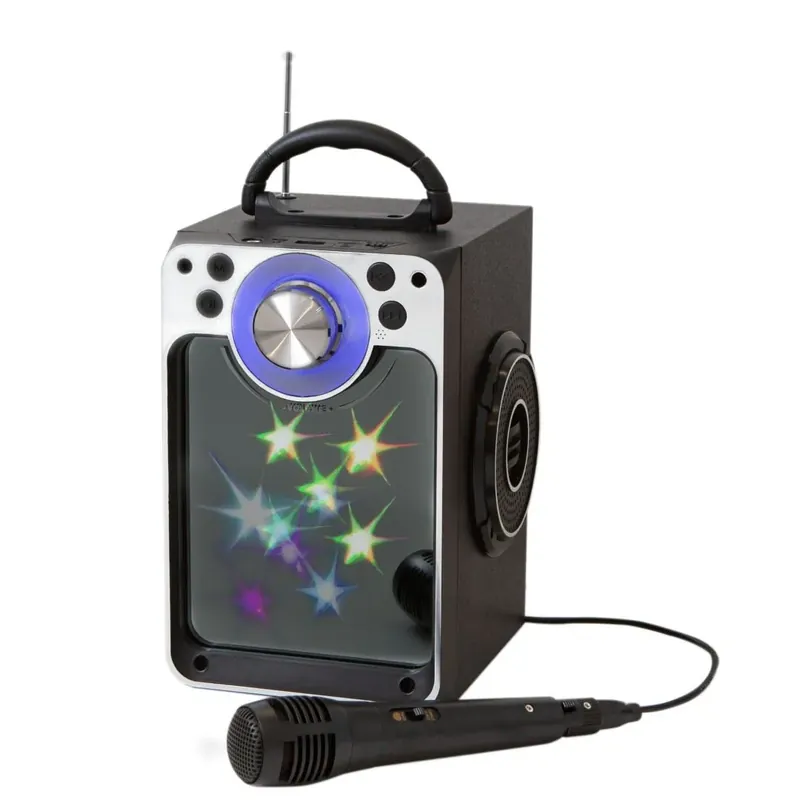 Karaokemaskin med bluetooth + ljus - Svart Beställ nu