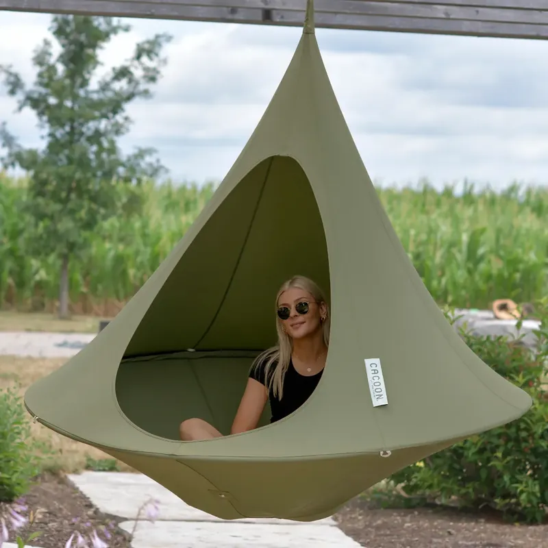 Hängkoja Ø180 cm – Khaki Kampanjpris