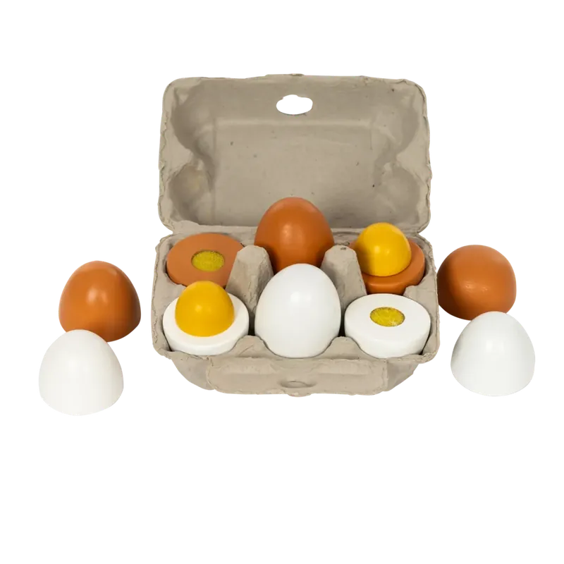 Leksaksmat – Ägg i kartong, 6 st. Rabatt
