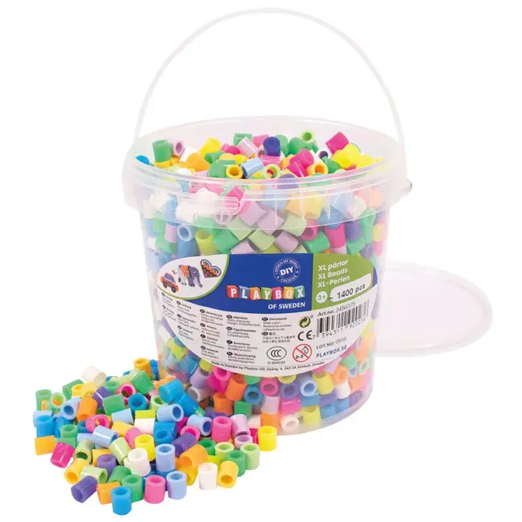 Beställ nu Rörpärlor maxi – Pastell & neon, 1.400 st.