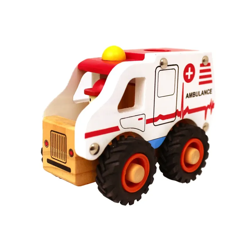 Ambulans med gummihjul – H 9,5 cm Trygg betalning