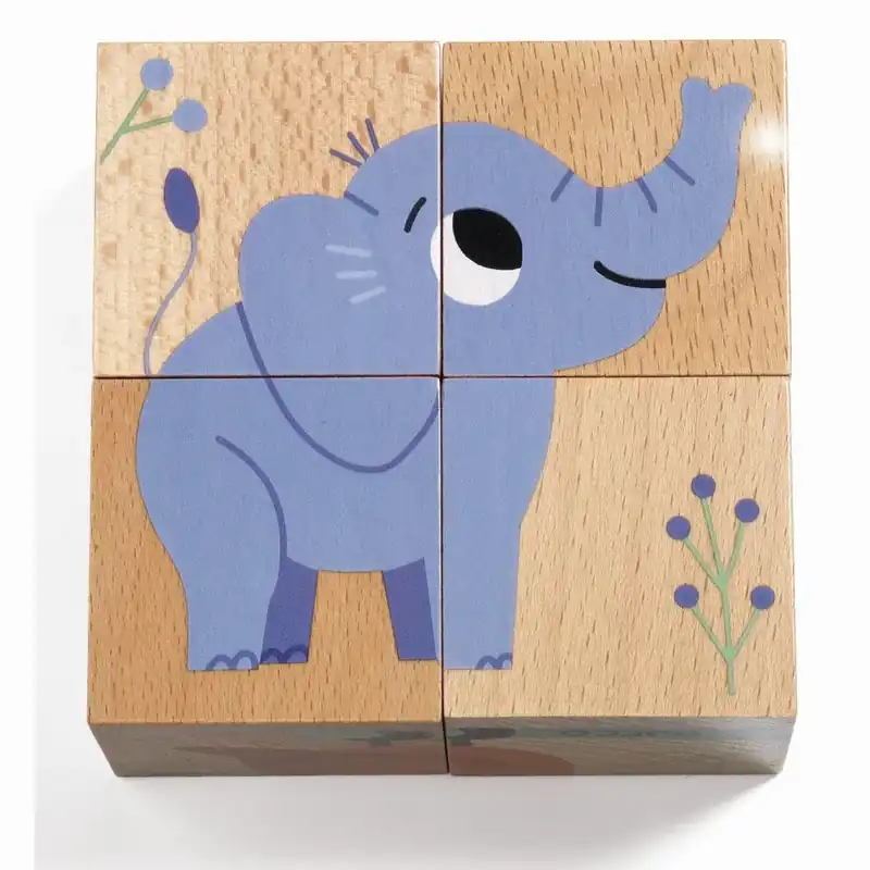 Reapris Kloss-pussel m. 4 klossar – Elefant & Co.
