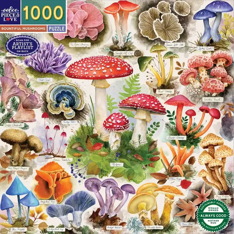 Pussel med 1.000 bitar - Bountiful Mushrooms Fynd